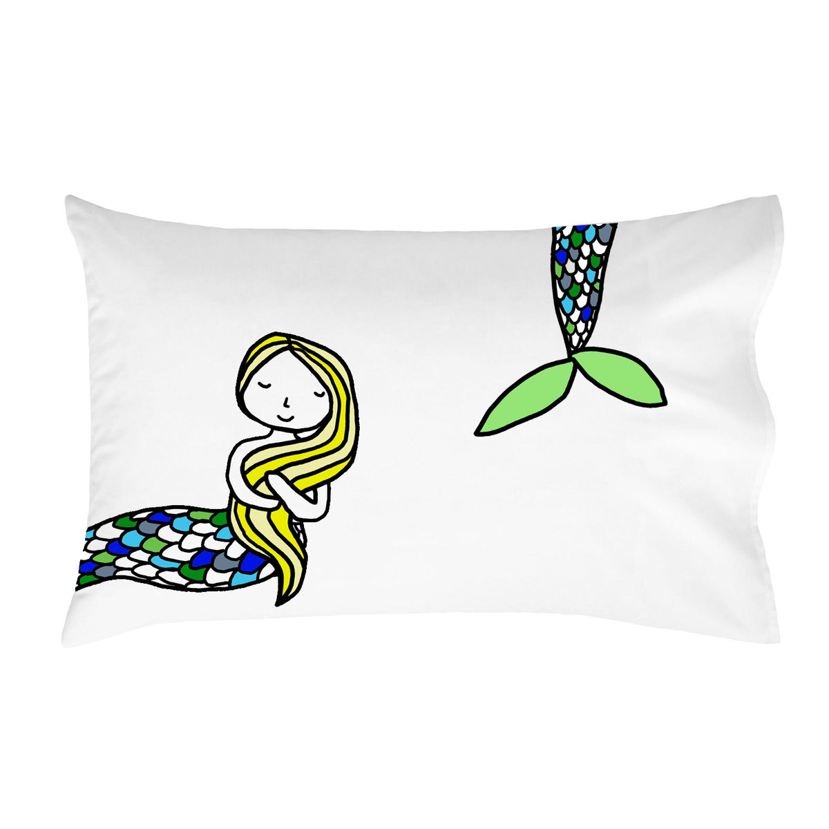 Blonde Mermaid Pillowcase Standard Size 20X30